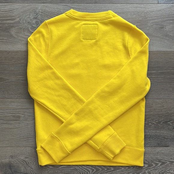 Abercrombie & Fitch Vintage Distressed Lemon Yellow Crew Neck Sweatshirt-XL - Picture 4 of 5